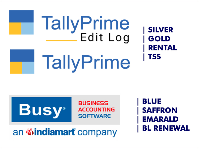 Tally Prime, Tally EditLog & Busy Accounting Software